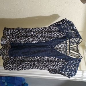 Miss Me Navy Floral Blouse Shirt